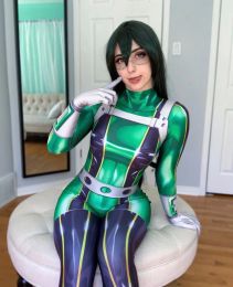 Froppy Cosplay Costume Girls Woman Female Boku no Hero Academia Superhero Asui Tsuyu Suit Halloween Bodysuit Adults Kids Zentai