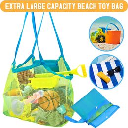 Kids Portable Beach Mesh Bag Children Sand Away Foldable Protable Outdoor Beach Toy Clothes Bag Toy Storage Sundries Organizers