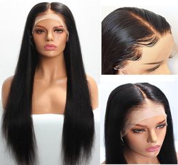 Seamless HD Transparent Lace Wigs 13x6 Brazilian Remy Human Hair Straight Lace Front Wig Knog for Black Women4791398