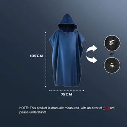 Microfiber Poncho Towel Surf Beach Wetsuit Changing Bath Robe with Hood,Watersports Activities,Adults Men Women Kids
