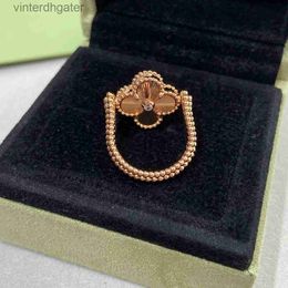 High End Vancefe Brand Designer Rings for Women Double Sided Reversible Cnc Precision Carved Vgold High Quality Rings As a Birthday Gift