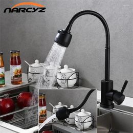 Kitchen Faucets Black Faucet 360 Rotate Flexible 304 Stainless Steel Sink Basin And Cold SUS5415