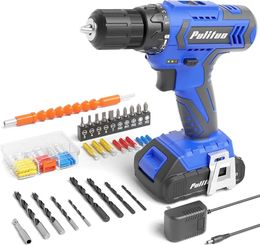 Cordless Drill Set 20V Electric Power with Battery and Charger 30Nm 211 Torque 2 Variable Speeds includ 240407