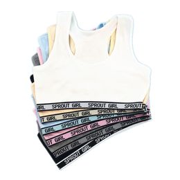 Girl Training Linen Brassiere Sport Girl Bras Teen Children Topic Vest 8-14years