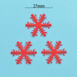 100Pcs 25mm Nonwoven Felt Fabric Snowflake Appliques for Wedding/Party/Christmas Decor Tree Ornament Patches DIY Accessories