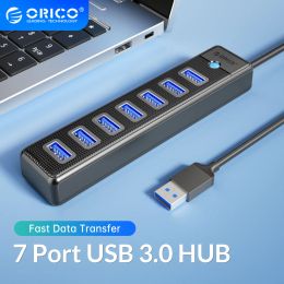 Hubs ORICO USB 3.0 HUB 7ports Splitter HighSpeed Transmission Type C HUB laptop Expansion Computer Computer Accessories