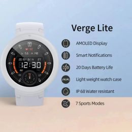 Watches Amazfit Verge Lite Smart Watch Global Version With AMOLED Display Screen GPS IP68 Waterproof 24Hour Instruction 98new Nobox