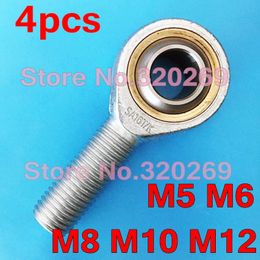 4PCS M6 M8 M10 M12 Male Oscillating Right Left Thread Fish Eye Rod End Joint Machine Ball Bearing
