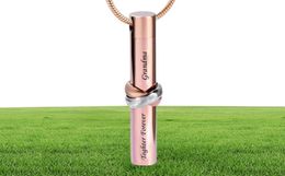 Fashion Jewellery custom Loving Memory Together Forever brother rose gold Cylinder Memorial Pendant Ashes Urn Cremation Necklace8534901