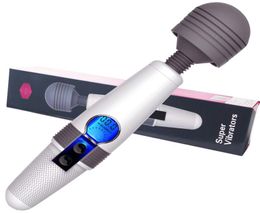 Luoge Big AV Stick Vibrators For Women LCD Display Touch Magic Wand Vibrator Massage Rechargeable Vibrators Sex Toys for Women Y195623419