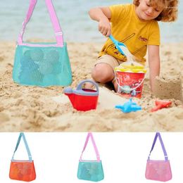 Storage Bags Mesh Beach Travel Toys Collecting Bag With Adjustable Strap Seashell Toy Collection Quick Drying For Boys