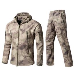 Tactical Military Uniform Jacket Sets Men Waterproof Windproof Army Shark Skin Softshell Camouflage Combat Hunting Clothes Suits