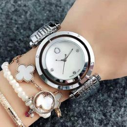 Fashion brand Watches women Girl crystal Can rotate dial style Metal steel band Quartz Wrist Watch P60301Q