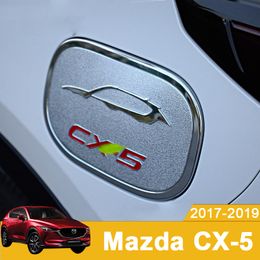 ABS Chrome Exterior Car Oil Fuel Tank Gas Cap Cover Trim Sticker For MAZDA CX-5 CX5 CX 5 2017 2018 2019 Car-styling