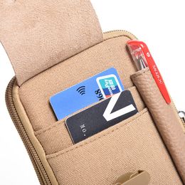 Male Waist Pack Phone Pouch Bags Waist Bag Quality Man Hook Design Belt Pouch Purse Bag for Phone Men's Waist Pack Wallet Bag