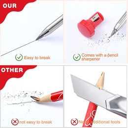 Deep Hole Woodworking Activity Pens Carpenter Pencil Painting Engineering Pen With Peeler Adjustable Marker Pens Furnish Tool