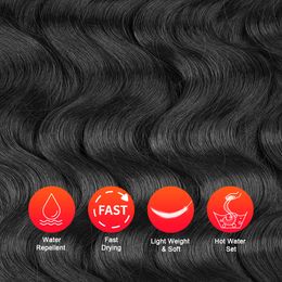 Silike Pre-feathered Hybrid Wave Braids 3x Body Wave 28" Synthetic Hair Extensions For Bulk Brading Hair