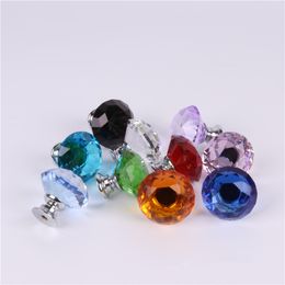 30mm Diamond Shape Design Crystal Glass Knobs Cupboard Pulls Drawer Knobs Kitchen Cabinet Handles Furniture Handle Hardware