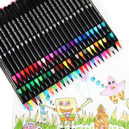 72 Colours Set Watercolour Brush Pens Art Marker for Drawing Scrapbooking Lettering Manga Calligraphy Painting School Supplies