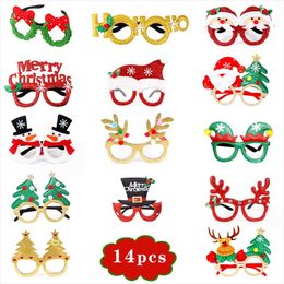 Christmas Decorations Glasses Set Adult Children Christmas Day Hat Headband Clap Ring Bracelet Holiday Party Atmosphere Supplies