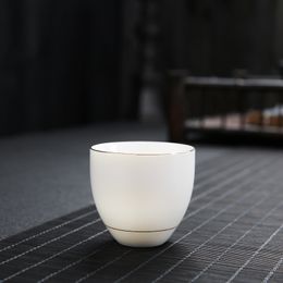 Chinese White Porcelain tea cup Kung Fu Tea Set Ceramic Tea bowl Creative handmade cups Small wine glass Phnom Penh teacups gift