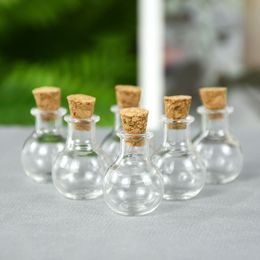 10pcs/lot Mini Clear Glass Bottle With Cork Stopper Amall Wish Jar Drift Bottle For Christmas Wedding Birthday Party Decoration