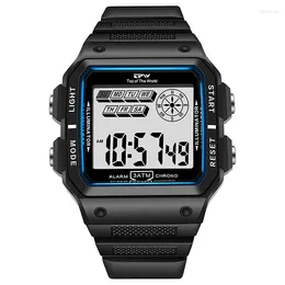 Wristwatches Resistant Digital Watches 3ATM Rectangle Dial Tough Structure