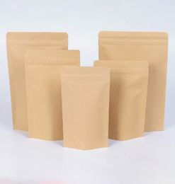 11 sizes Brown Kraft Paper StandUp Bags Heat Sealable Resealable Zip Pouch Inner Foil Food Storage Packaging Bag With Tear Notch 5804875