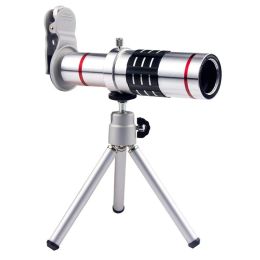 Lens Universal 18X Zoom Telescope Telephoto Camera Lens with Tripod Mount & Mobile Phone Clip For iPhone,Galaxy and Other Smart Phone