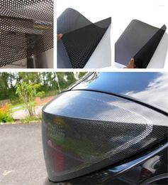 Window Stickers SUNICE Black Perforated Mesh Film Print Media Car Lights Home Glass Eye Wrap Foils Sticker Decal