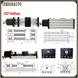 Linear Guide Sliding Table NEMA23 1.2Nm Stepper Motor Driver Kits 50-300MM Stroke Slide Table Guide Rail BallScrew SFU 1605