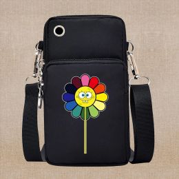 Pouch Sports Universal Mobile Phone Bag Crossbody Bags for Girls Shoulder Bag Cute Daisy Pattern for Samsung/iPhone Coin Purse