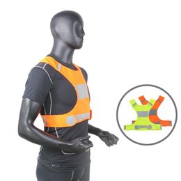 Adjustable Safety Security High Visibility Reflective Vest Gear Night Riding Running Jacket Men Women Outdoor Sport Cycling