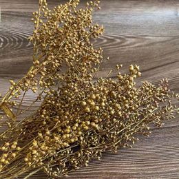 100g/35~40CM Real Natural Dried Preserved Fresh Millet Flower Bouquet,Dry Mini Fruits Branch For Wedding Garland,Home Decoration