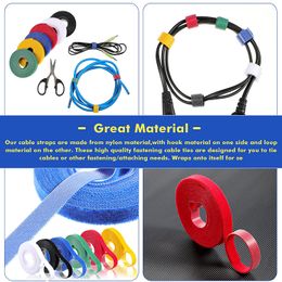 5M/Roll 15/20mm Reusable Fastening Tape Cable Ties Straps Hook and Loop Tape Strips DIY Cable Management Wire Organiser