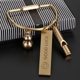 Creative Brass Keychain Portable Key Ring Pendant Whistle Ruler Buckles DIY Unique Organiser Tools Jewellery Keychain Accessories