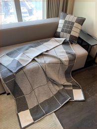 Grey H Blankets Thick Home Sofa Grey H WOOL Cashmere Design Blanket CUSHION TOP Selling Big Size Wool lot Colours