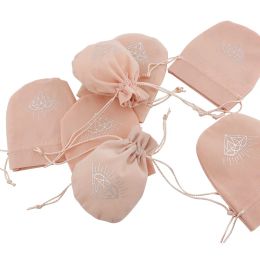 Personalised Pink Diamond Drawstring Bags Custom Jewellery Packaging Pouches Chic Wedding Favour Bags Pink Flannel Cosmetic Boxs