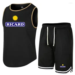 Men's Tracksuits Personalized Printing Ricard Mens Basketball Sports Sleeveless Suit Mesh Team Women Jersey Outfit Set Sportswear