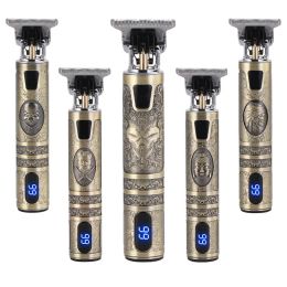 Shavers Digital Display Stainless Steel Cutter Head Professional T9 Hair Trimmer Metal Body Electric Shaver for Men Waterproof Wallpaper