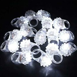 Led Rave Toy White LED Ring Light up Rings Soft Rubber Flashing Bumpy Rings Rave Wedding Party Luminous Toys Glowing Rings Glow In The Dark 240410