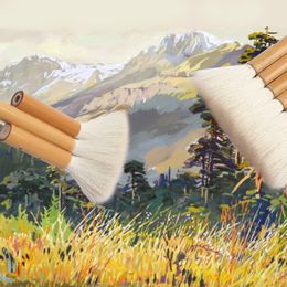 Soft Sheep Hair Hake Brush Latex Paint Brush 3/4/5/6/7 Tubes for Kiln Wash Watercolour Cleaning Ceramic Painting Drawing