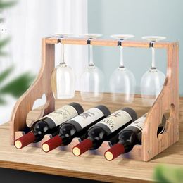 Wooden Wine Glass Rack Wine Rack Wine Rack Free Standing Countertop Cabinet Wine Holder Wine Storage Shelf for Kitchen Bar Pantr