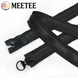 75-150cm 20# Big Large Resin Zippers Double Slider Open-End Black Zip for Down Jacket Tent Clothes Sewing Material Accessories