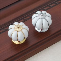 Gold Silver Pumpkin Ceramic Knobs Drawer Knob Pulls Handles Dresser Knob Kitchen Cabinet Door Handles Cupboard Knobs