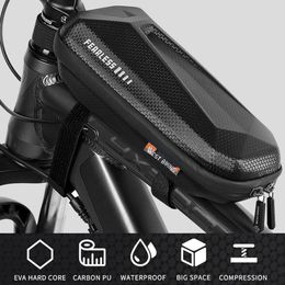 WEST BIKING Front Bicycle Bag Waterproof Rainproof Hard Shell Mtb Top Tube Bike Bag Cycling Accessories Capacity 1L