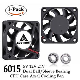 Cooling 1Pcs Gdstime 6015 5V 12V 24V 2Pin Brushless DC Exhaust Cooling Fan 6cm 60mm 60x60x15mm Equipment Cooler