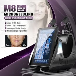 New Design Microneedle Fractional RF Wrinkle Removal Machine Skin Lifting with Suction Head Acne Scar Removal Two Handles Work Simultaneously
