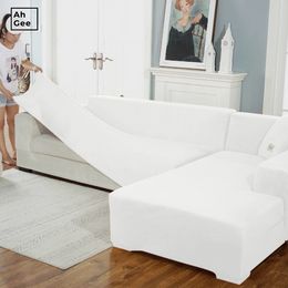 White Velvet Sofa Covers For Living Room Solid Color Sofa Cover Stretch Slipcovers Elastic Couch Covers For Sofas Sectional