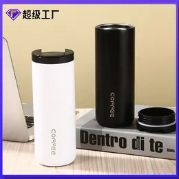 Water Bottles 304 Stainless Steel Vacuum Insulated Cup Car Portable Straight Body Coffee